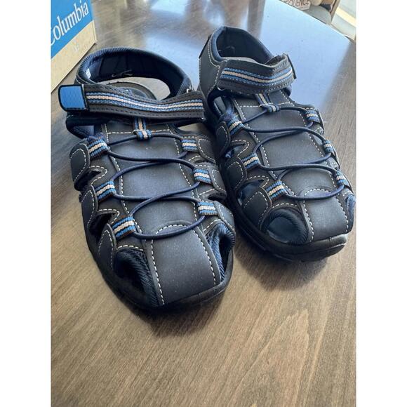 Columbia 1 Youth Techsun Wave Navy Sandal grey Ice Boys Girls Outdoor New in box - Picture 1 of 5